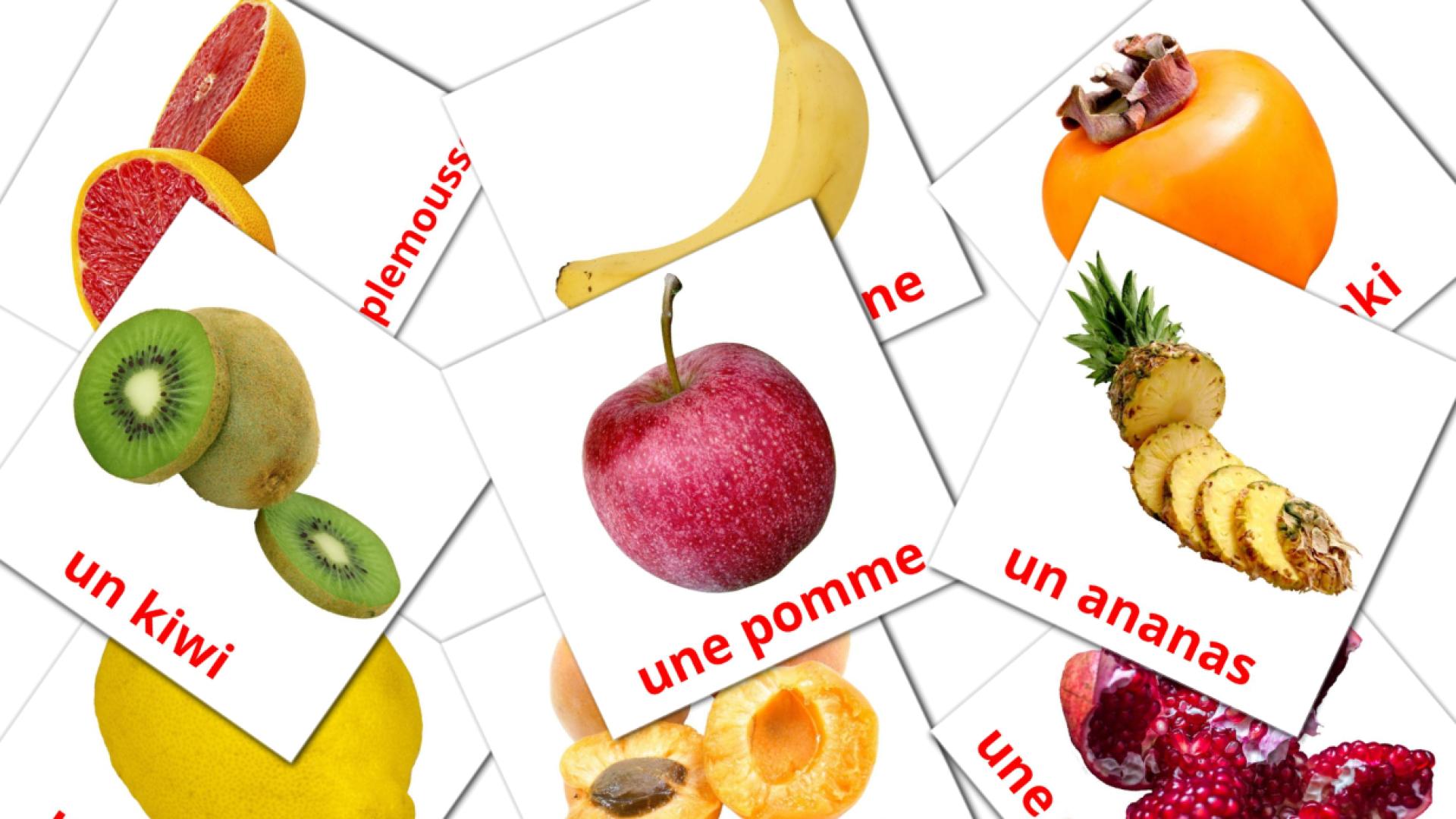 20 tarjetas didacticas de Les Fruits