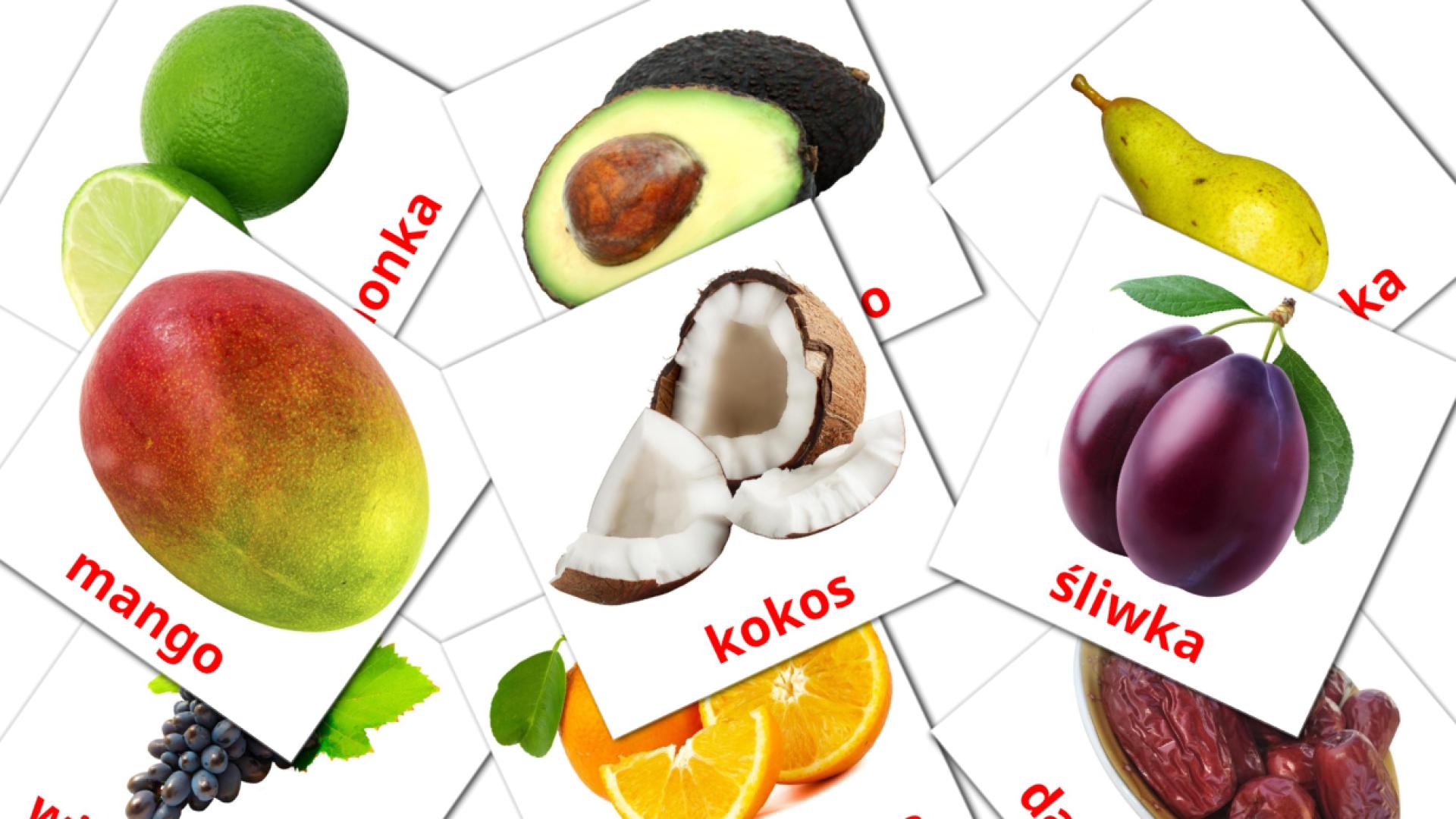 20 Bildkarten für Owoce