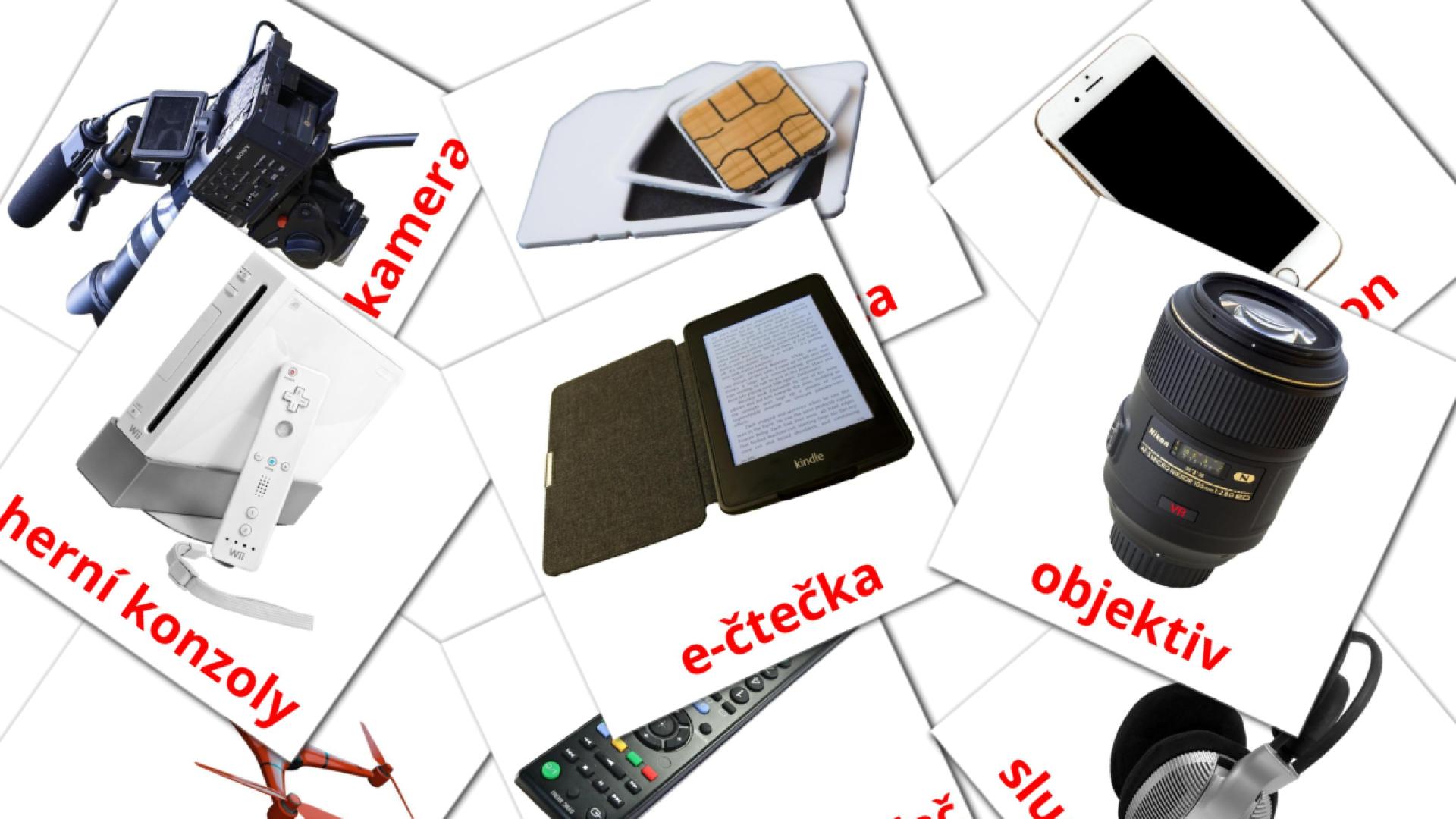 Dispositivos digitales - tarjetas de vocabulario en checo