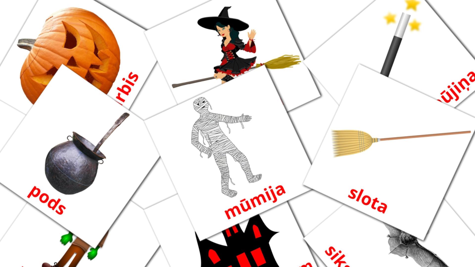 16 tarjetas didacticas de Helovīns