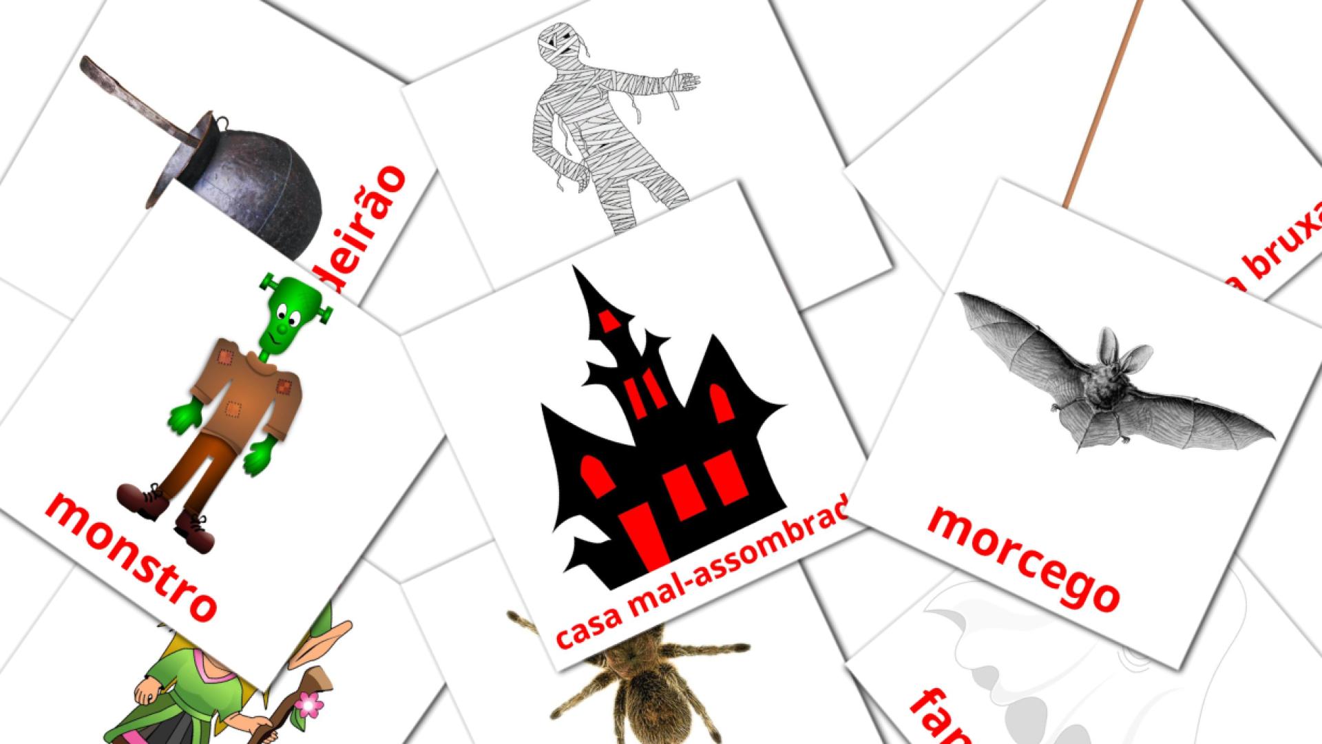 16 tarjetas didacticas de Dia das Bruxas