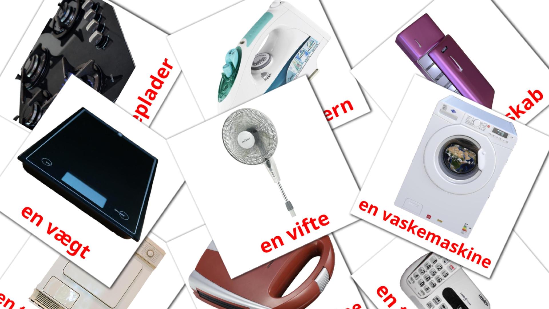 Husholdningsredskaber  dansk woordenschat flashcards