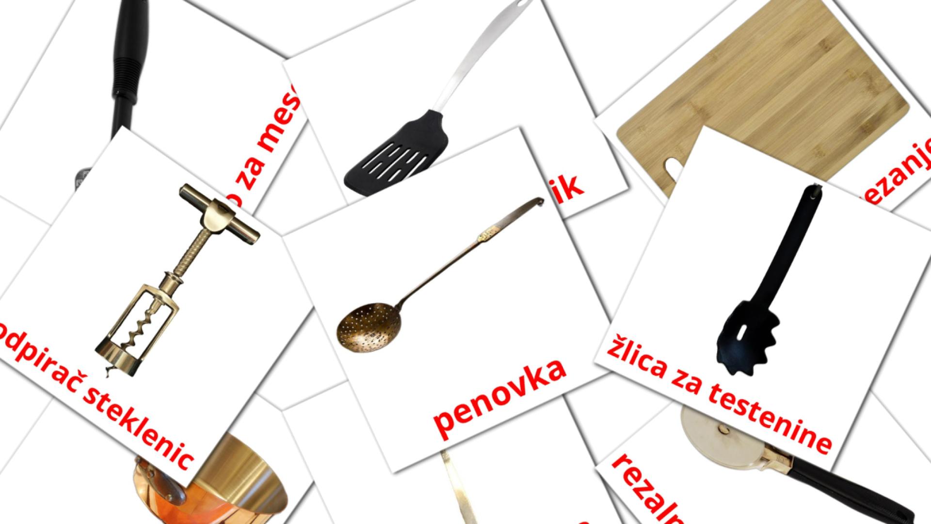 31 Bildkarten für Kuhinjski pripomočki