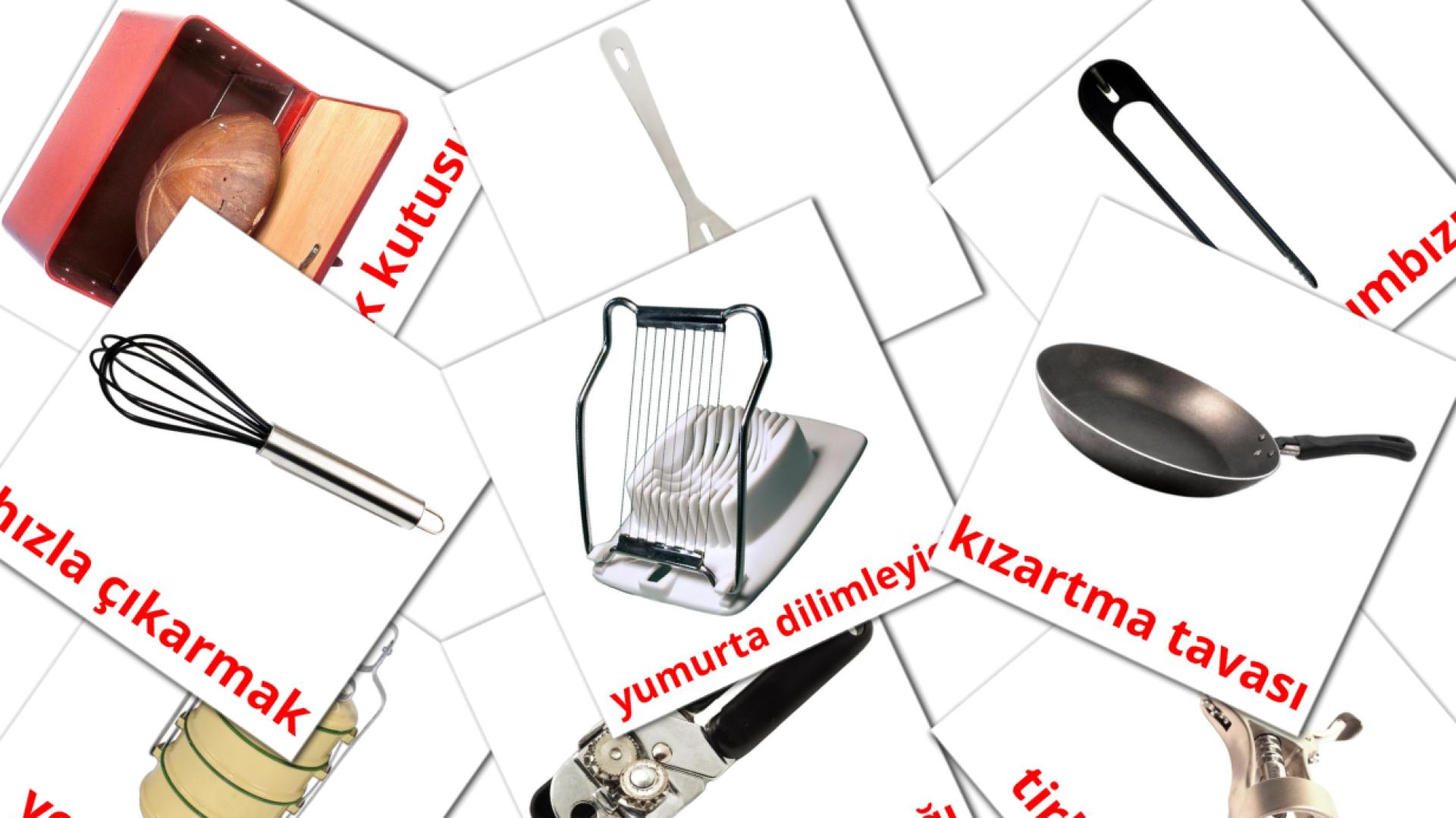 31 tarjetas didacticas de Kitchenware mutfak eşyaları