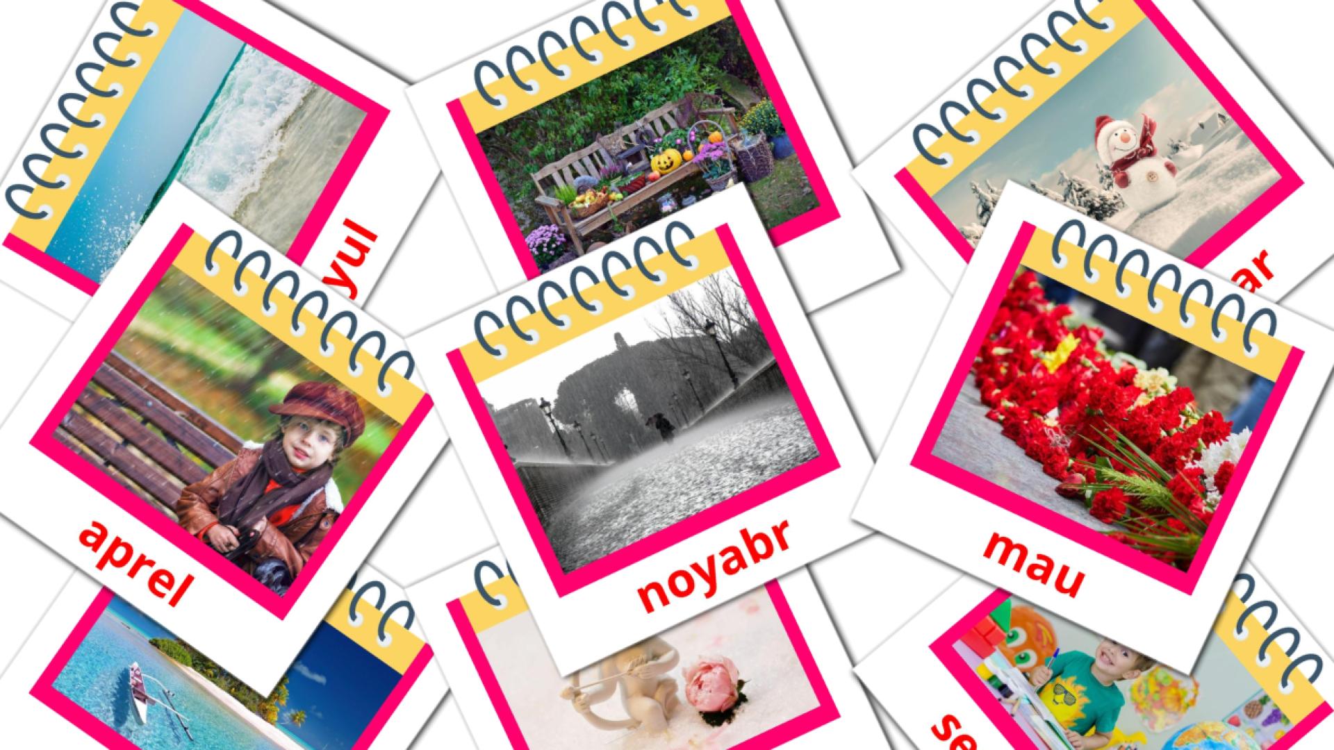 12 Bildkarten für Yil oylari