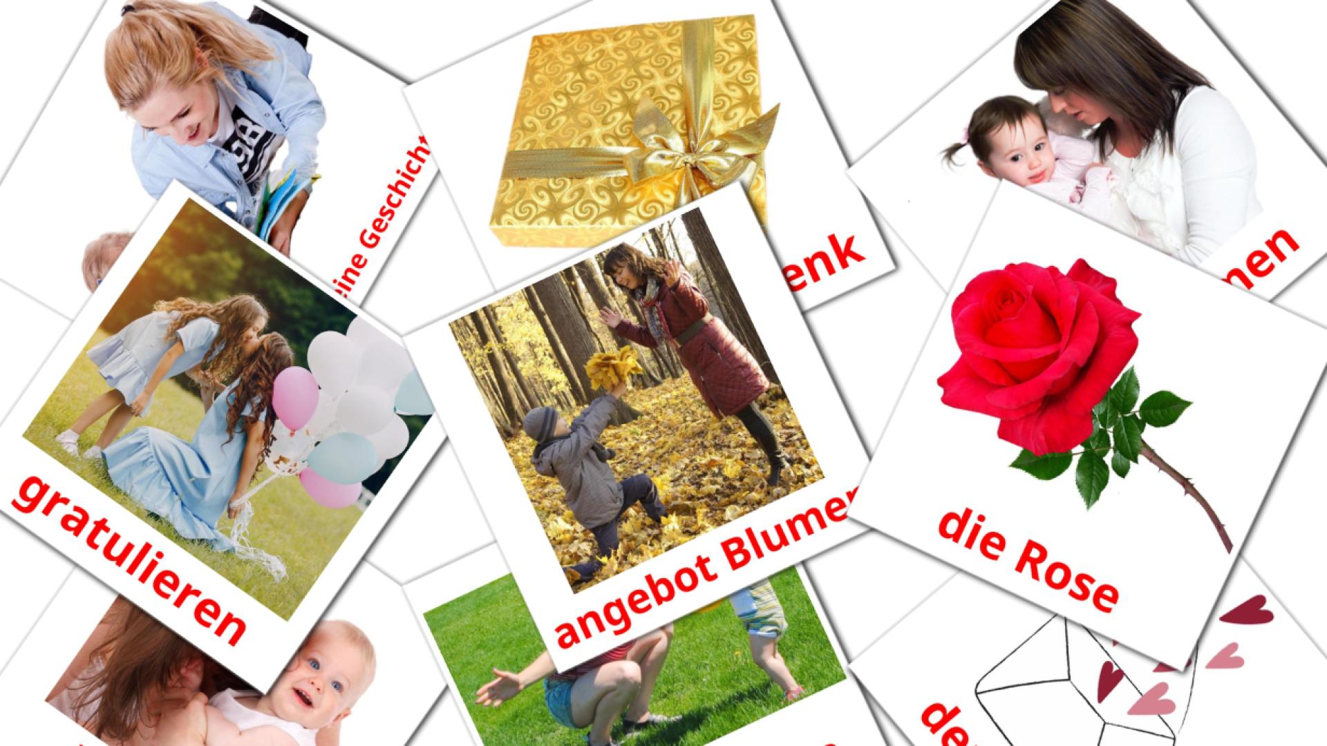 Día de la madre - tarjetas de vocabulario en alemán