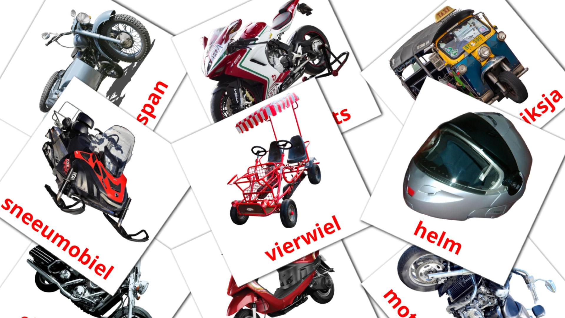 Motocicletas - Cartões de vocabulário afrikaans