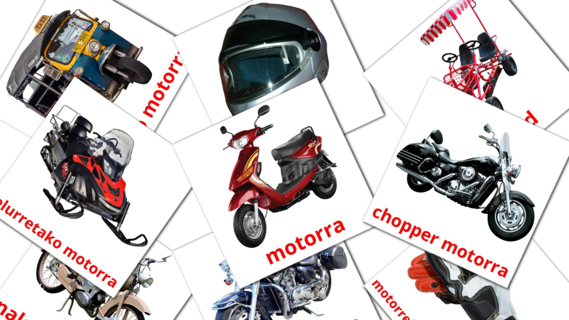Motorcycles - basque vocabulary cards