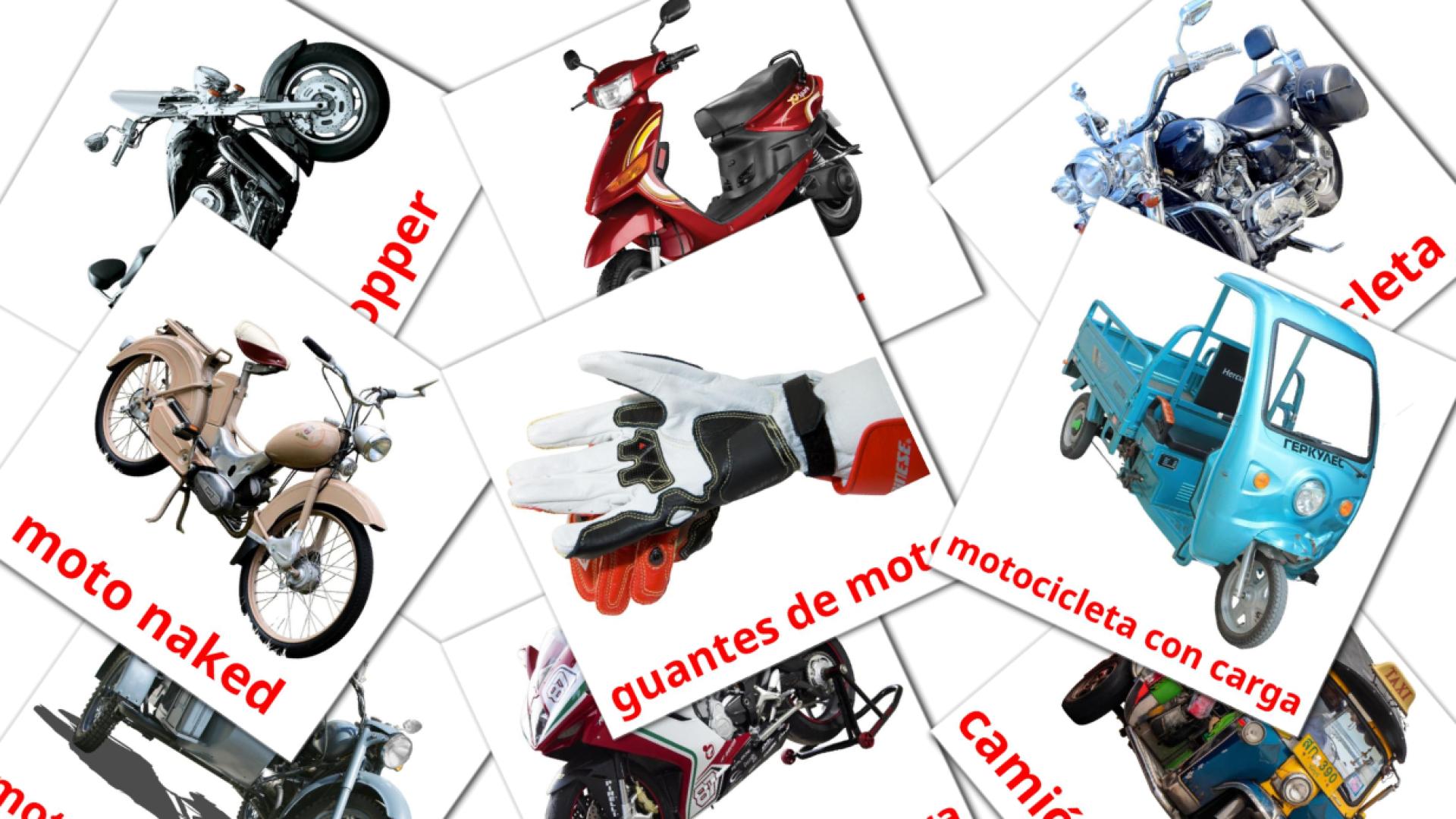 12 tarjetas didacticas de Motocicletas
