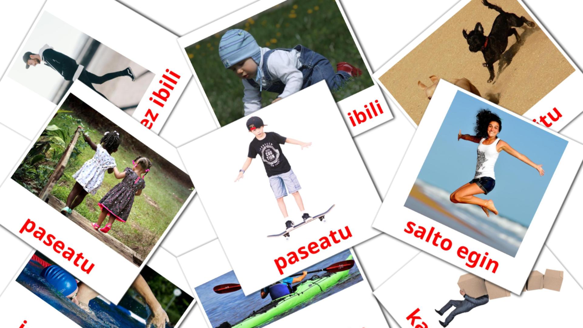 Werkwoorden van beweging - baskische woordenschatkaarten