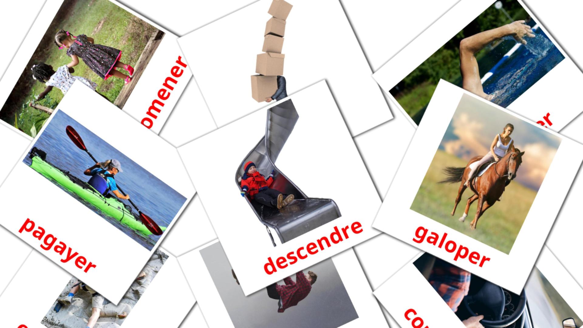 19 Bildkarten für Les Verbes de Mouvement