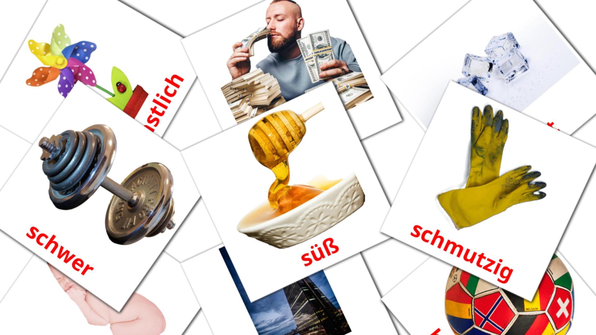 Opostos - Cartões de vocabulário alemão