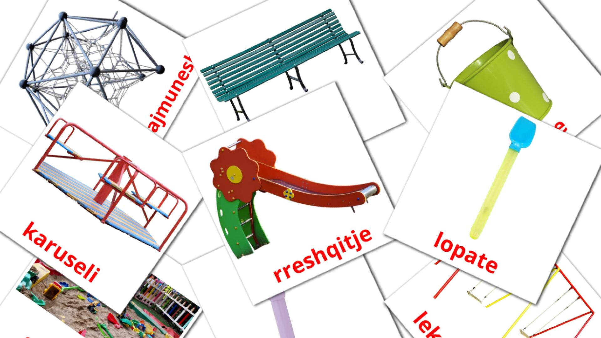 Speelplaats - albanesee woordenschatkaarten