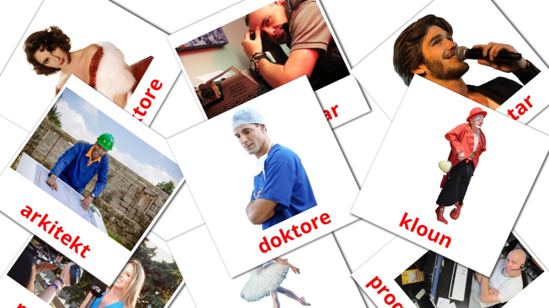 Profesiones - tarjetas de vocabulario en albanés