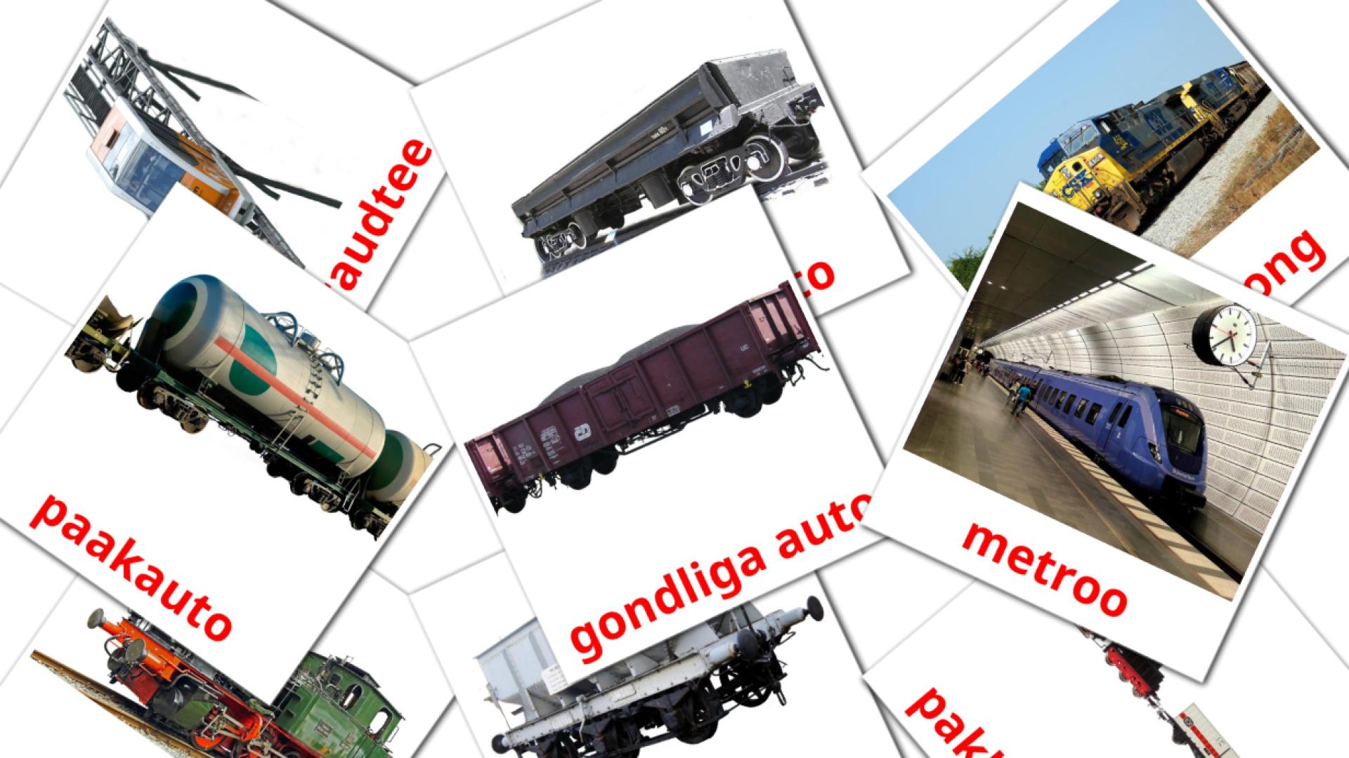 18 tarjetas didacticas de  raudteetransport