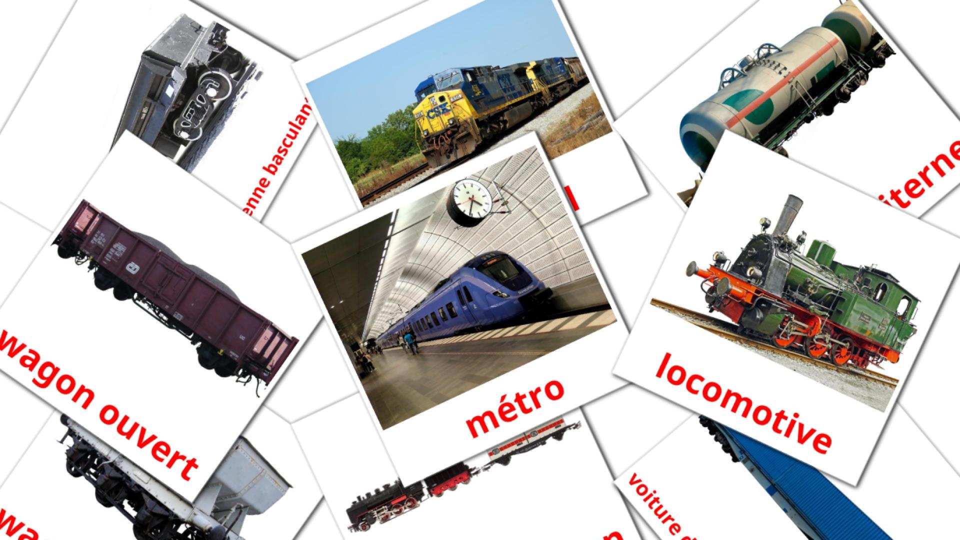 18 Bildkarten für Véhicules Ferroviaire