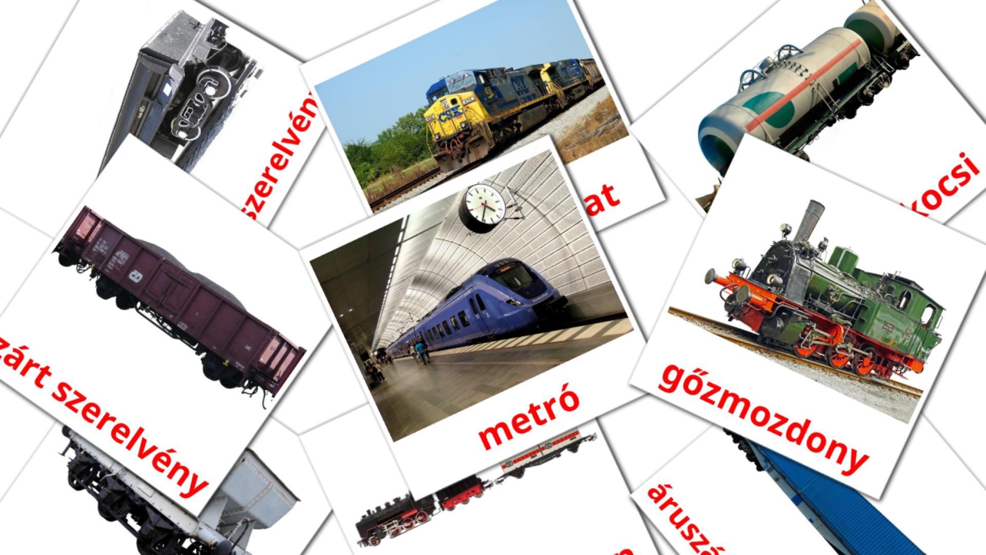 18 tarjetas didacticas de vasúti szállítás
