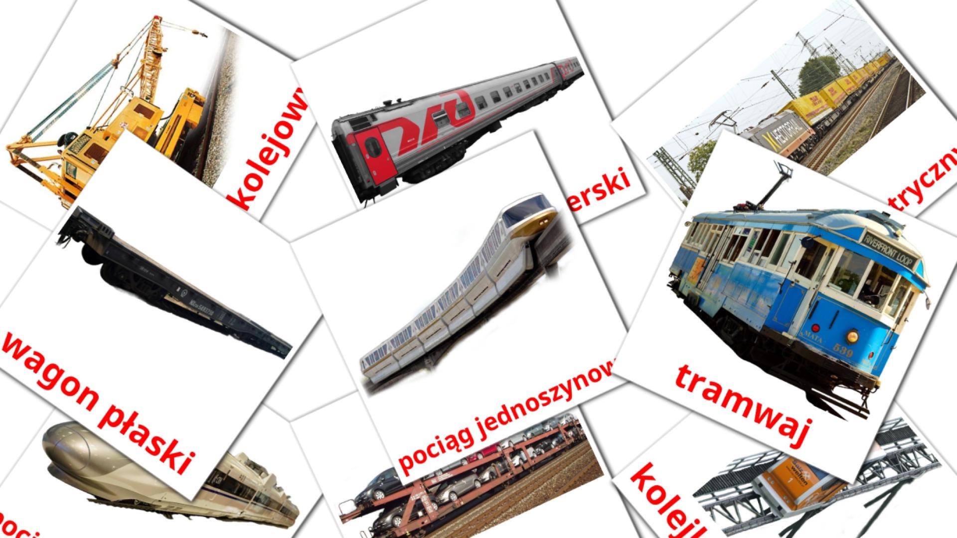 18 tarjetas didacticas de Transport kolejowy