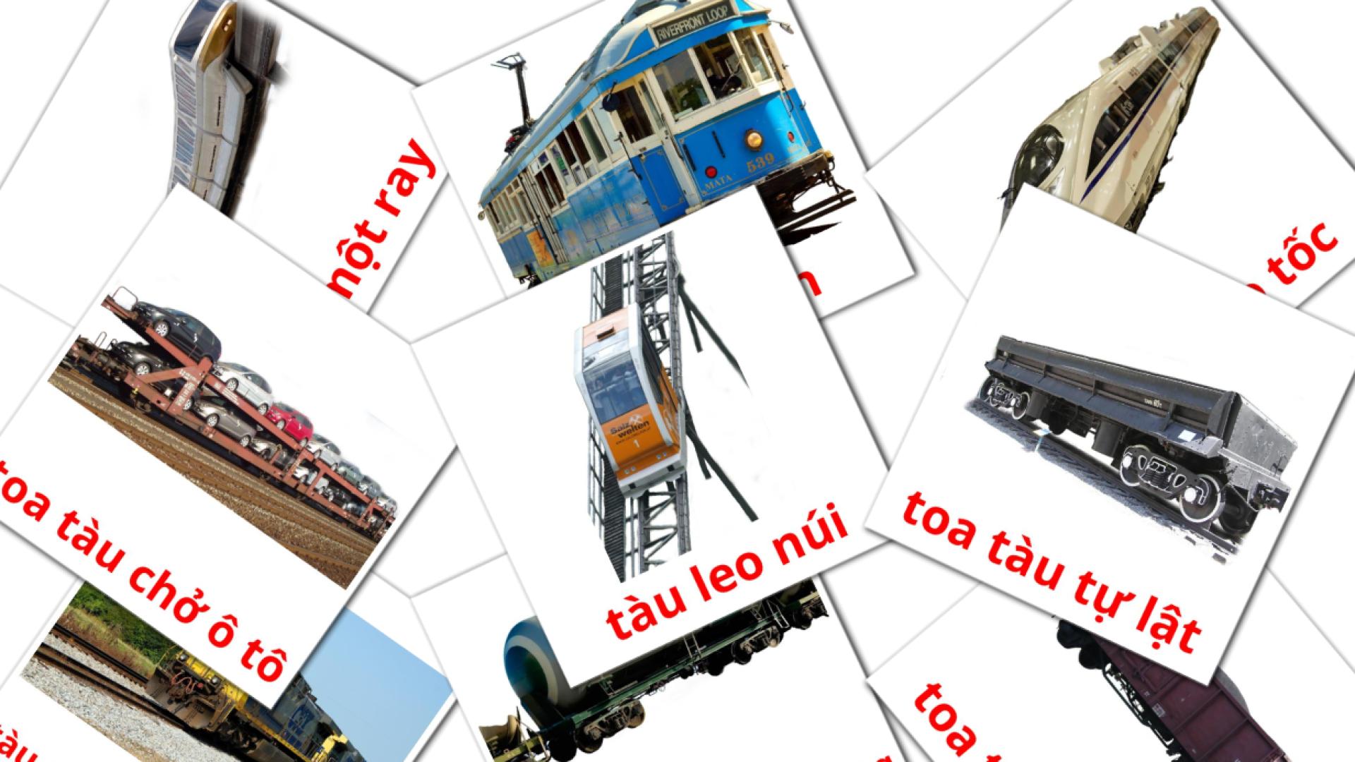 18 tarjetas didacticas de Phương tiện vận chuyển đường sắt
