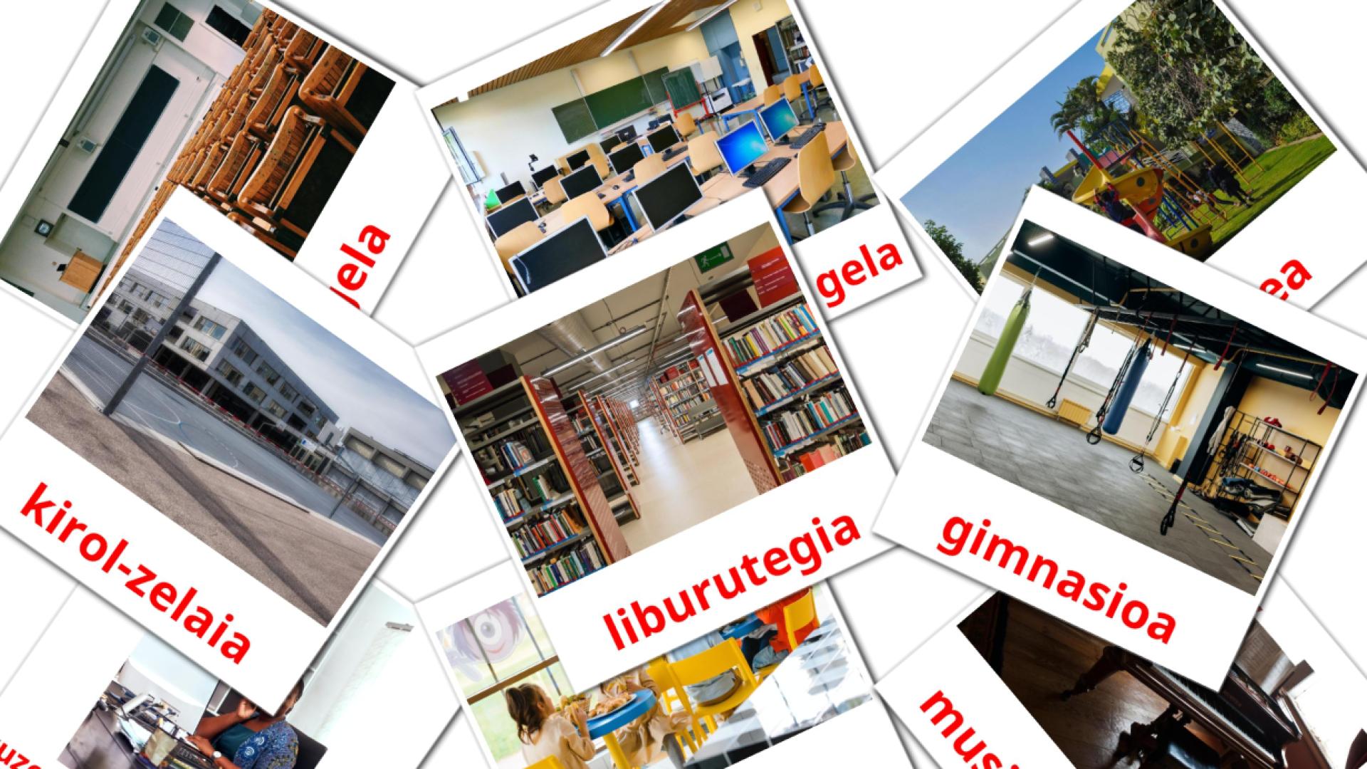 Edificio scolastico - Schede di vocabolario basco