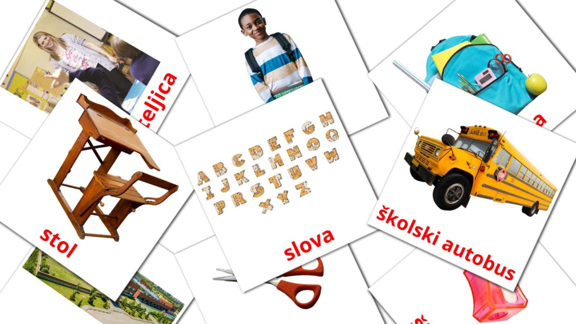 škola kroatisch woordenschat flashcards