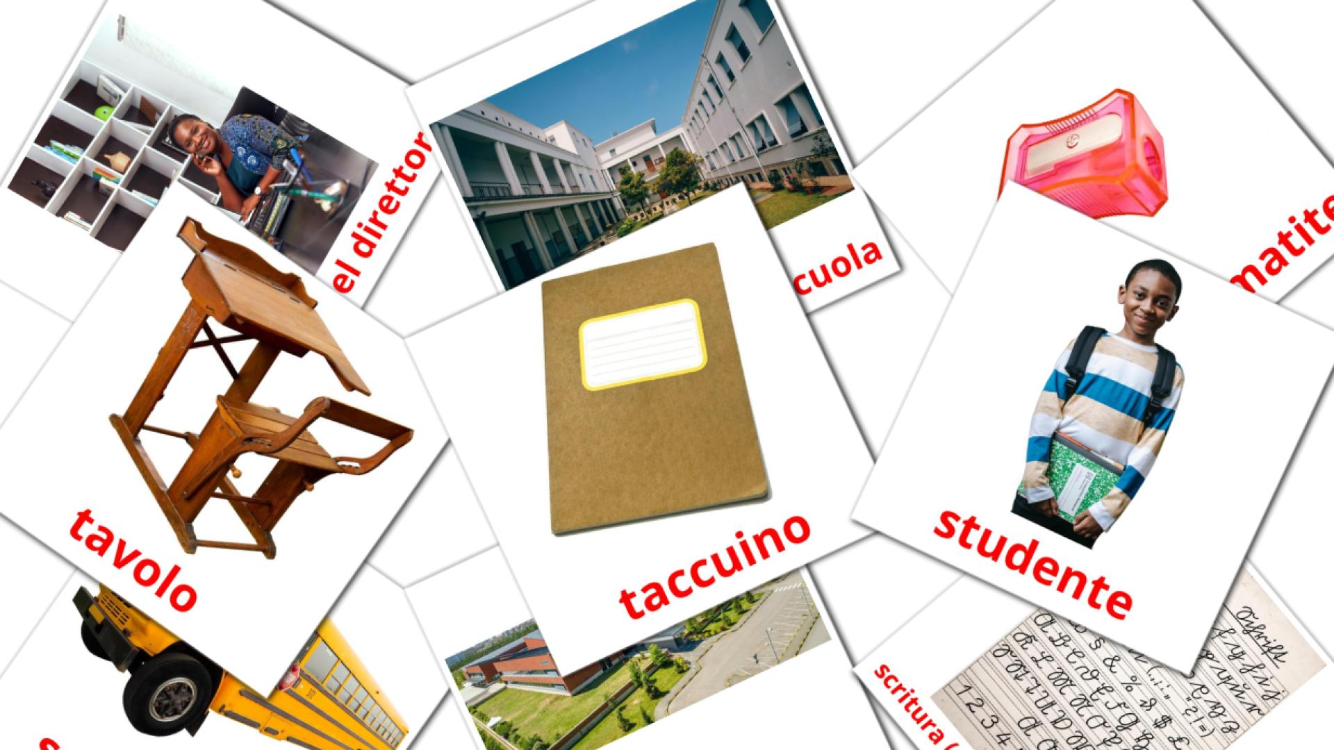 italiano tarjetas de vocabulario en Scuola