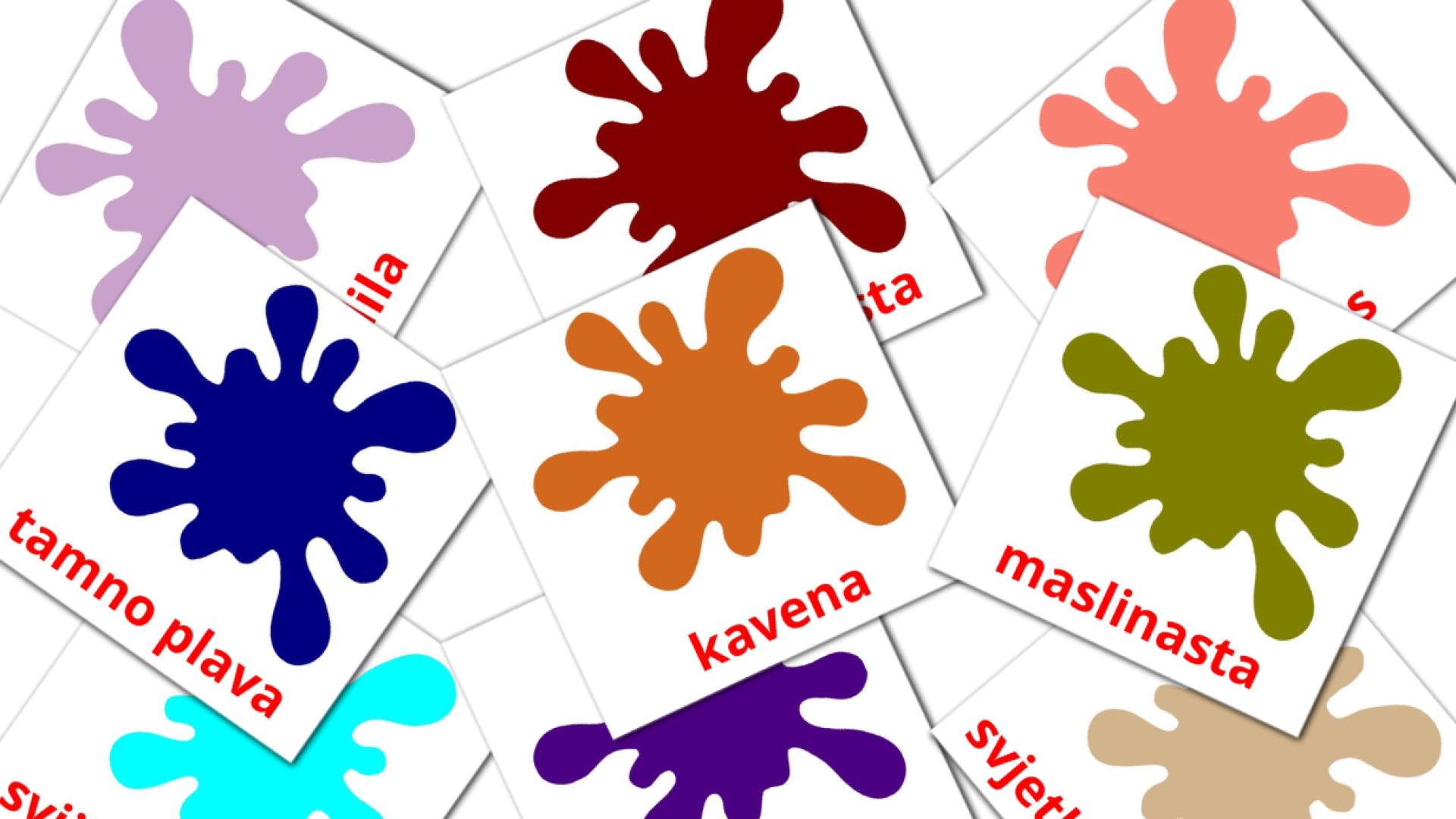 20 tarjetas didacticas de Komplementarne boje