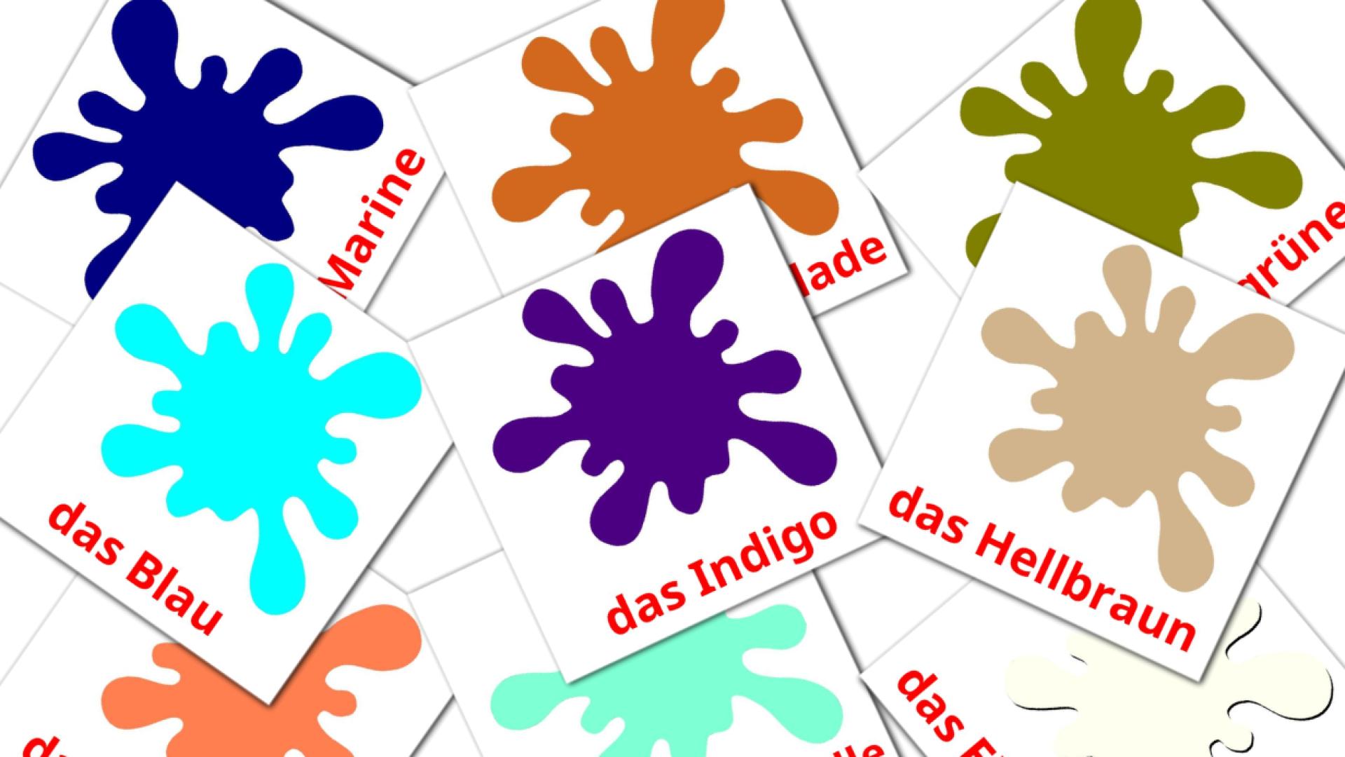 Colores secundarios - tarjetas de vocabulario en alemán