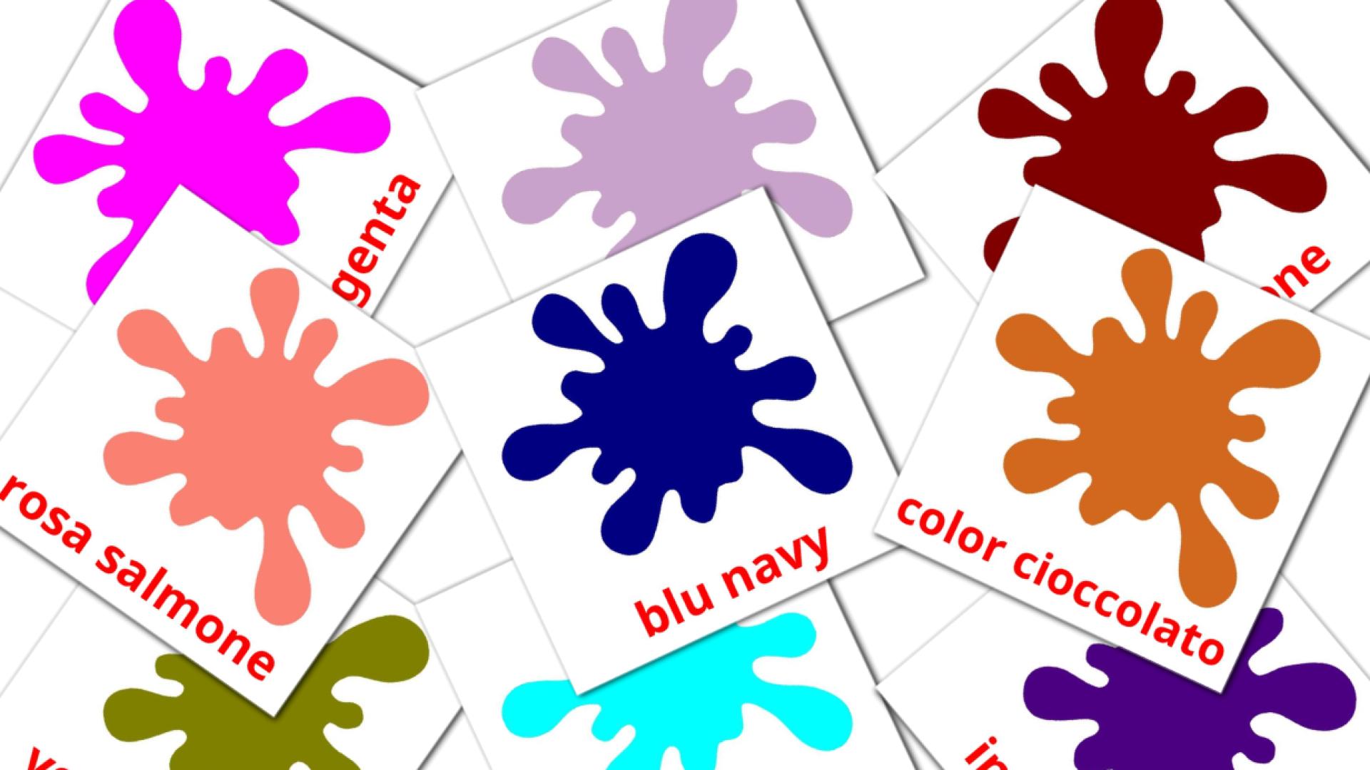 20 tarjetas didacticas de Colori secondari
