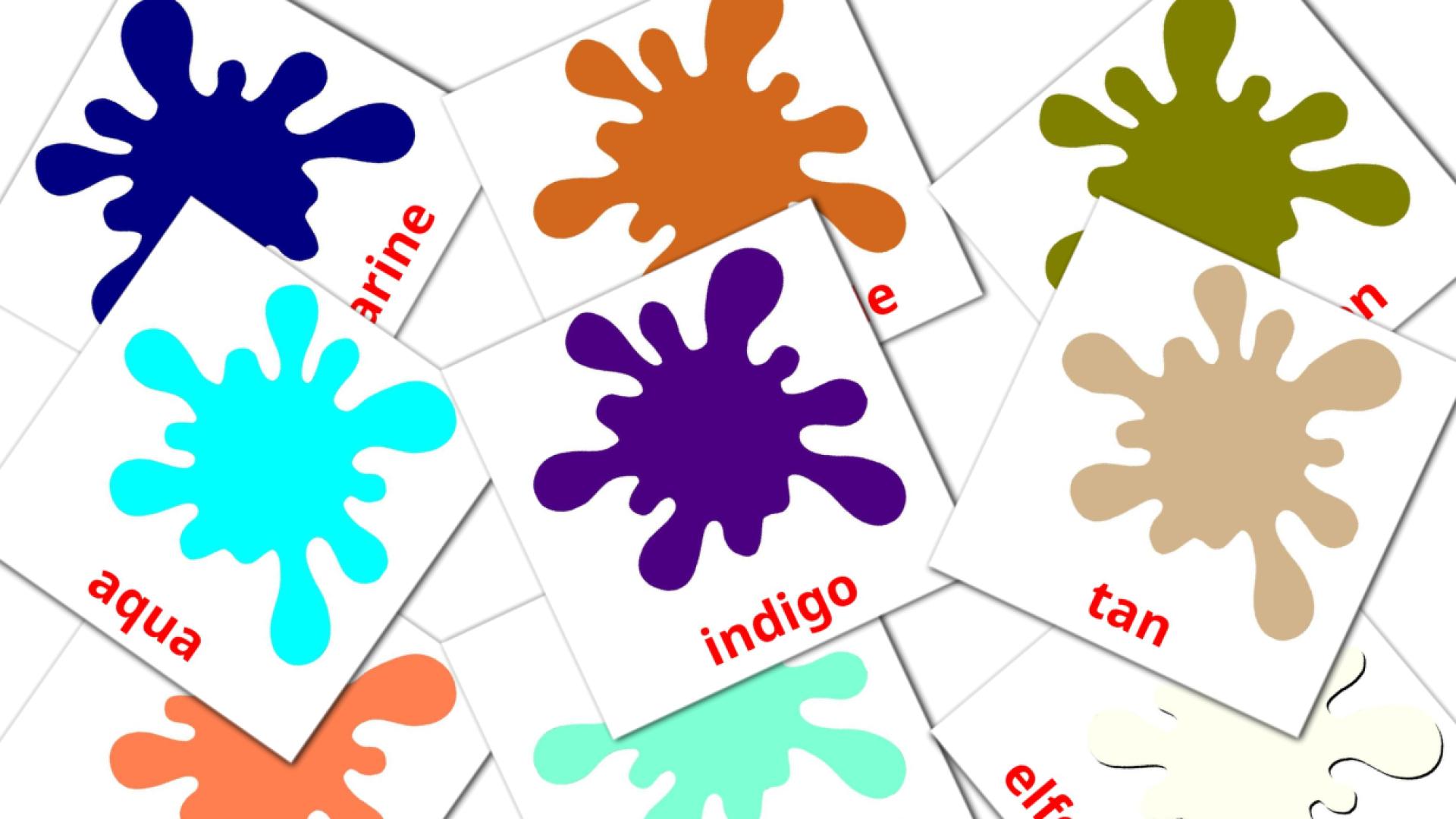 20 tarjetas didacticas de Sekundærfarger