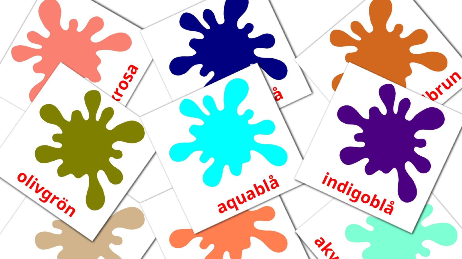 20 tarjetas didacticas de Sekundära färger