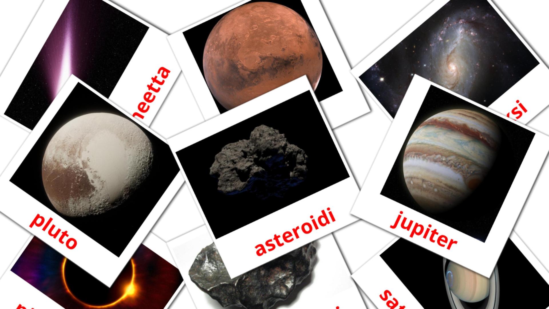 21 flashcards di aurinkokunta