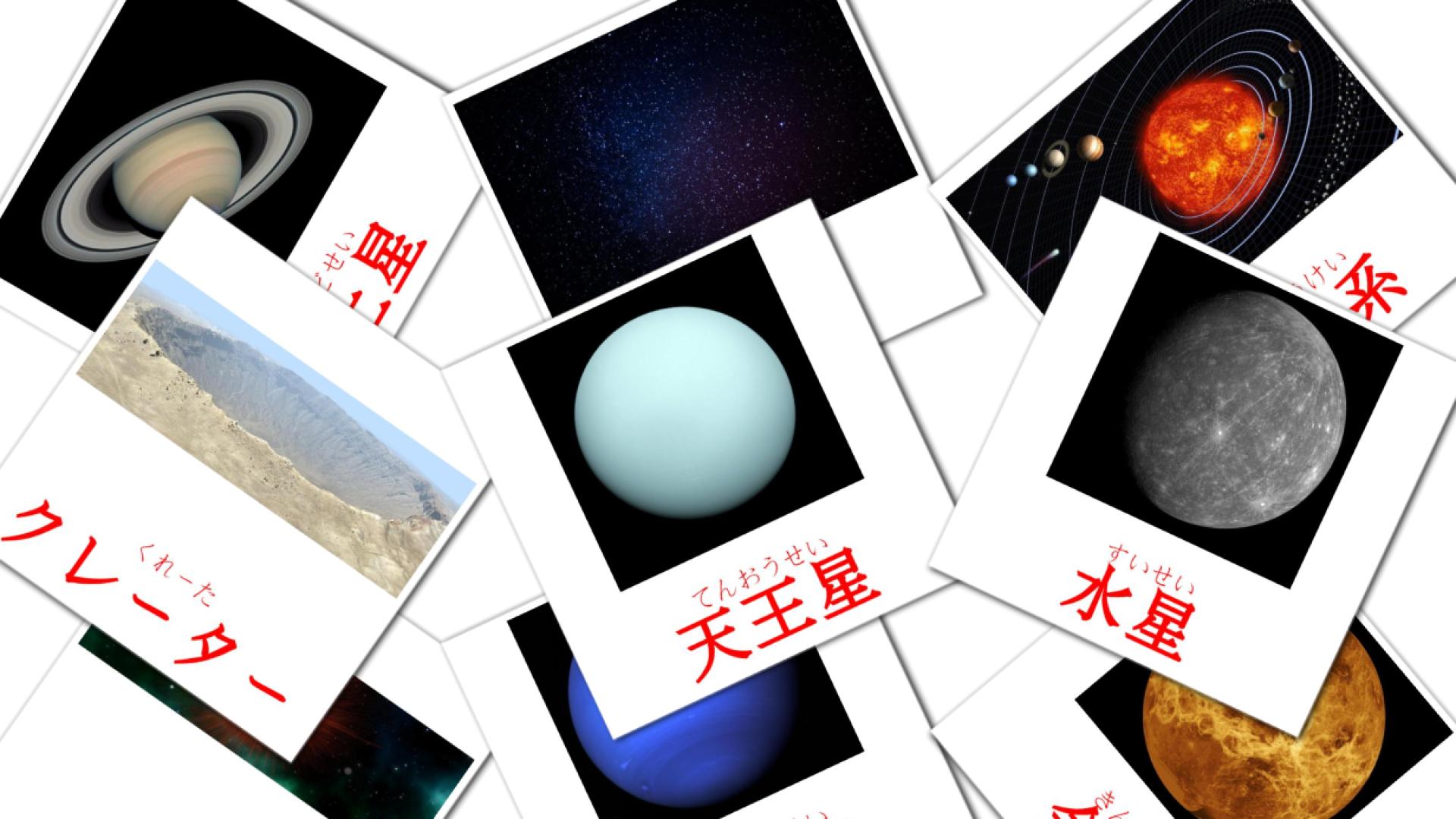 21 tarjetas didacticas de 太陽系