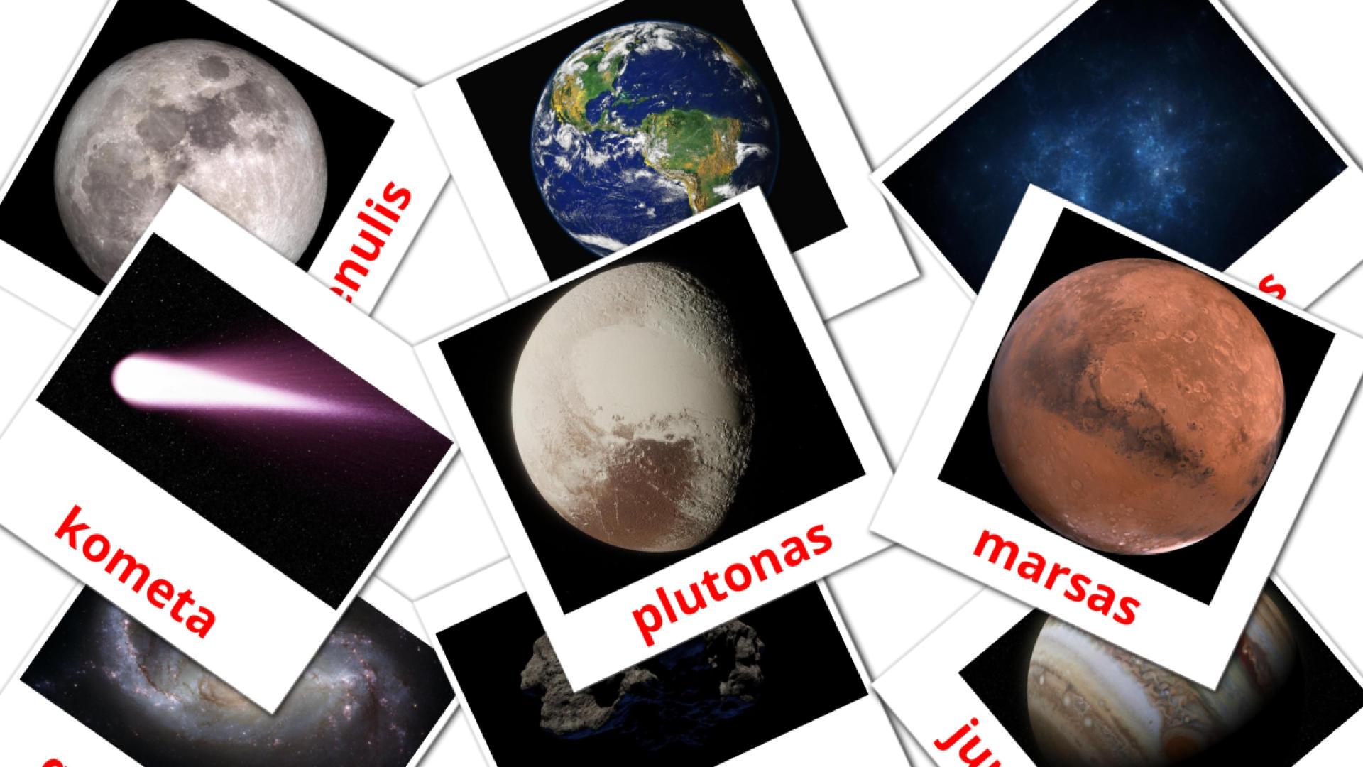 21 Bildkarten für Saulės sistema