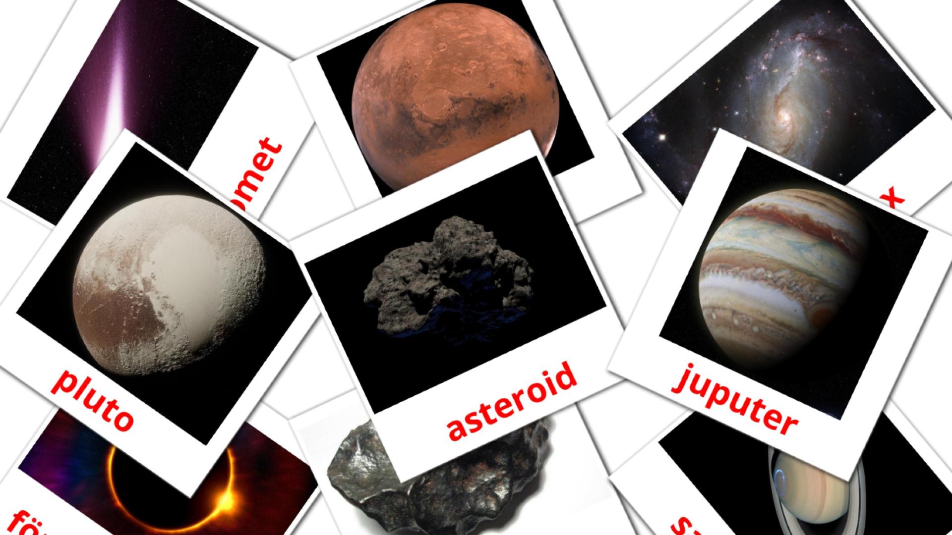 21 Bildkarten für Solsystem