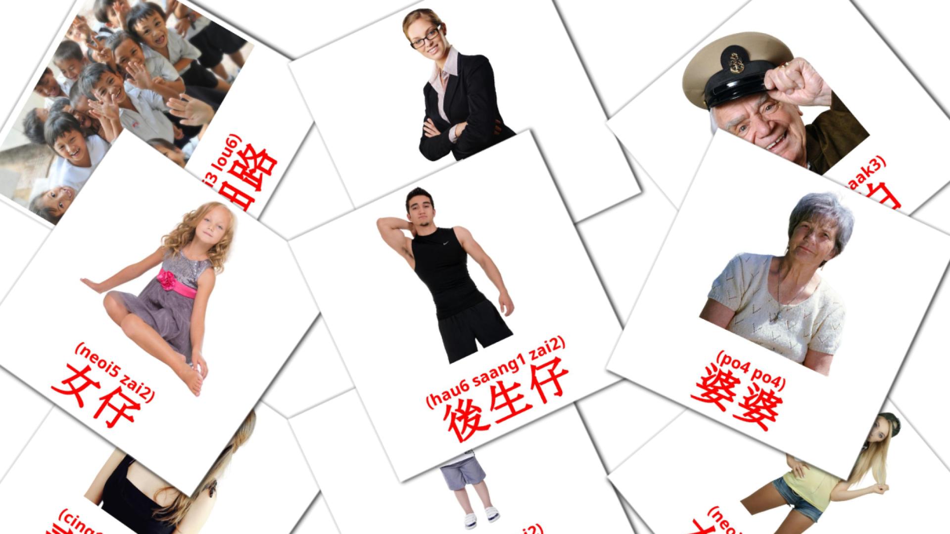 12 Bildkarten für 成長過程 (sing4 zoeng2 gwo3 cing4)
