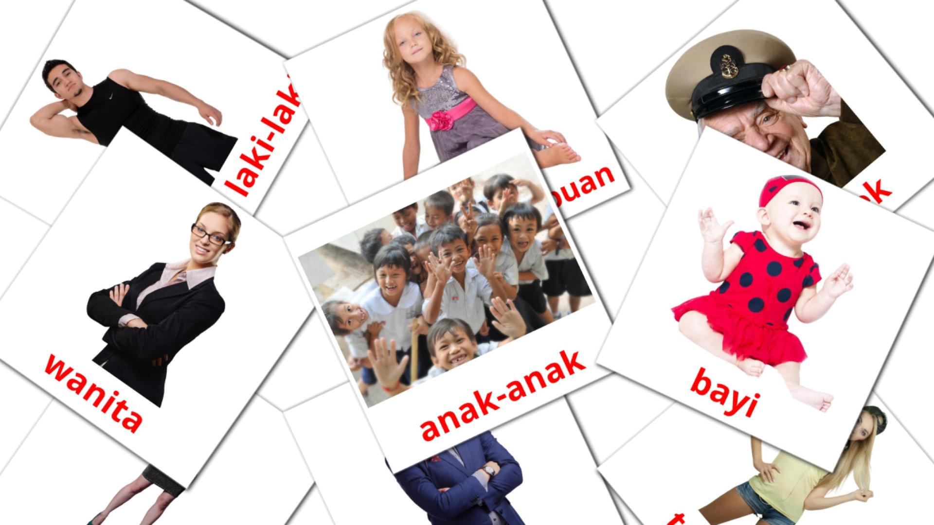 12 Bildkarten für Nama Orang