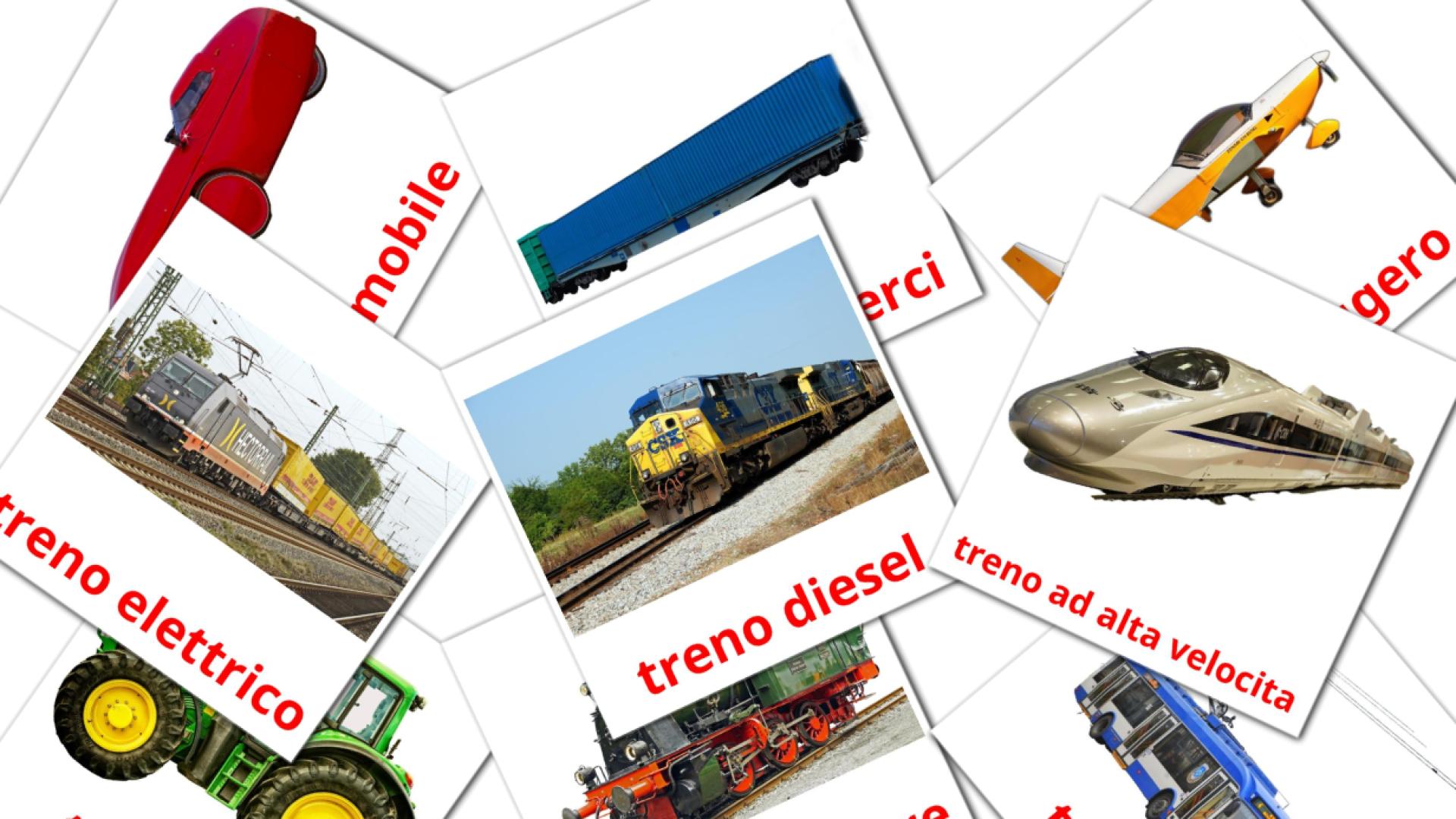 Trasporto italiaanse woordenschat flashcards