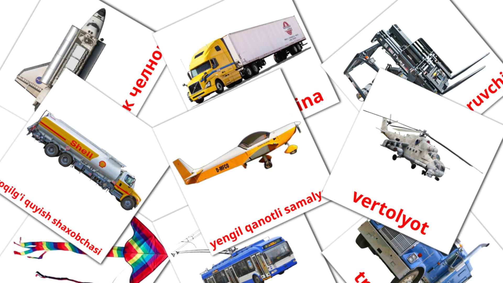 Transport Vocabulário em uzbek Flashcards