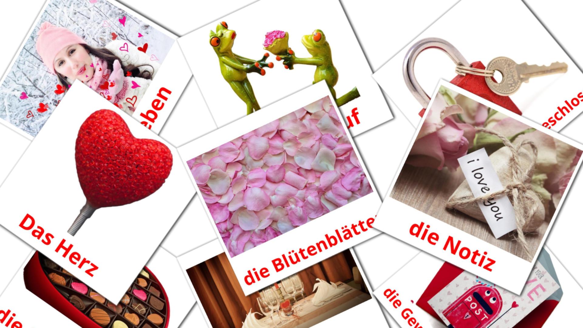 Dia dos Namorados - Cartões de vocabulário alemão