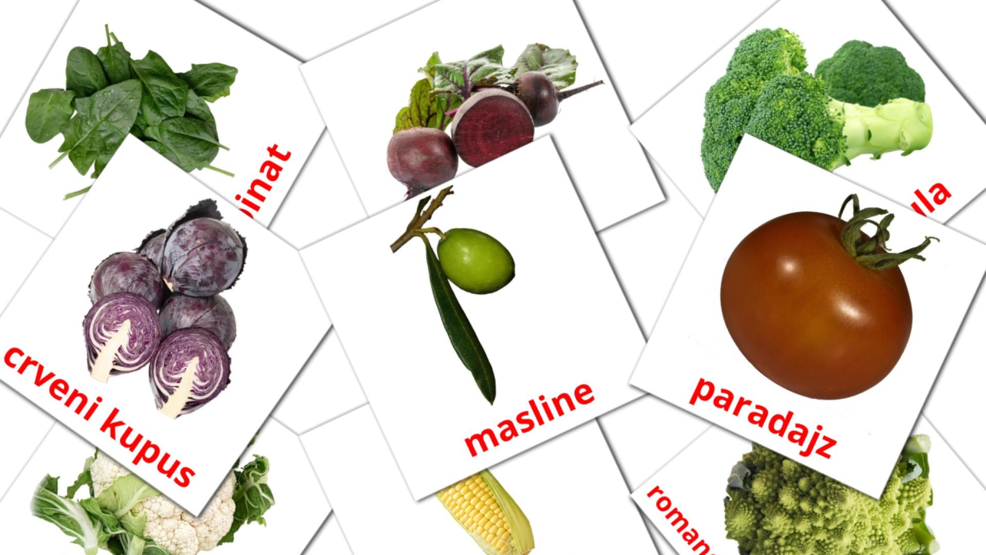 29 Bildkarten für Povrće
