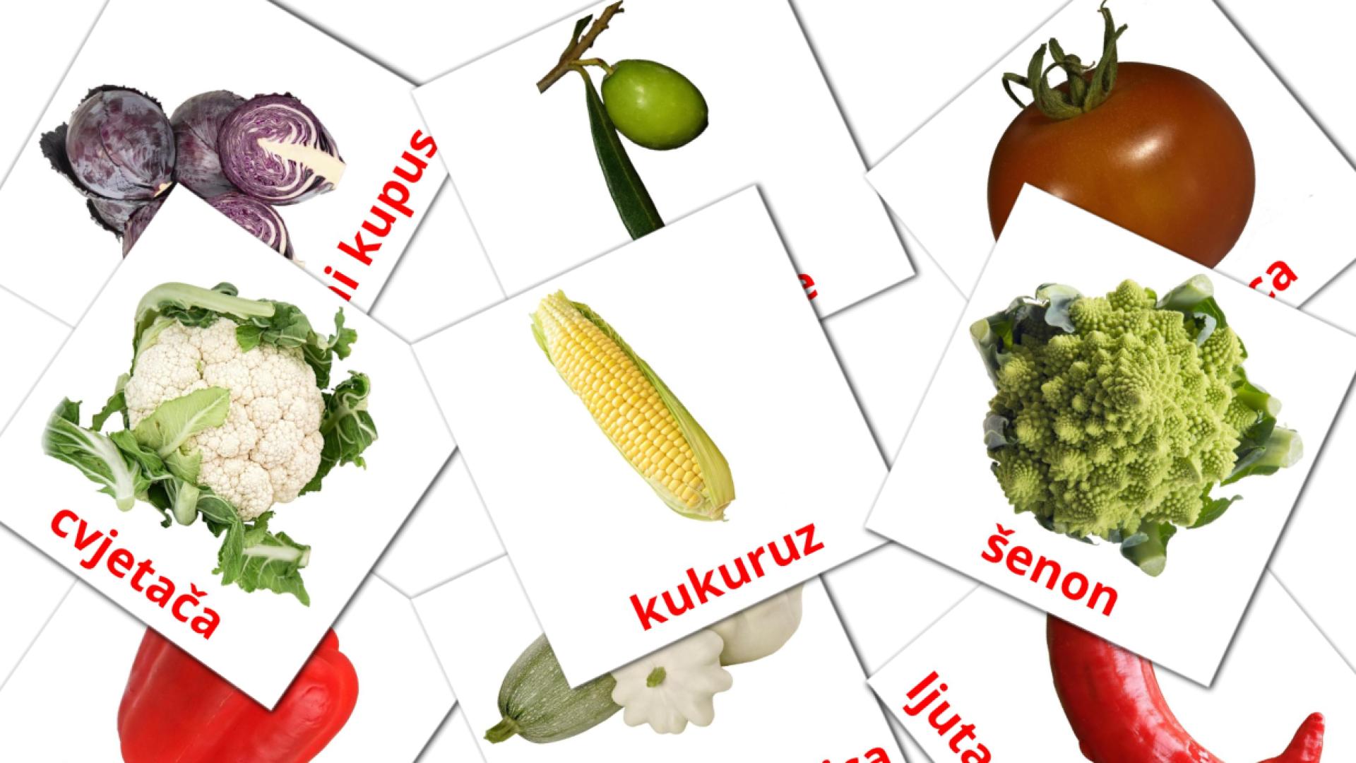 29 tarjetas didacticas de Povrće
