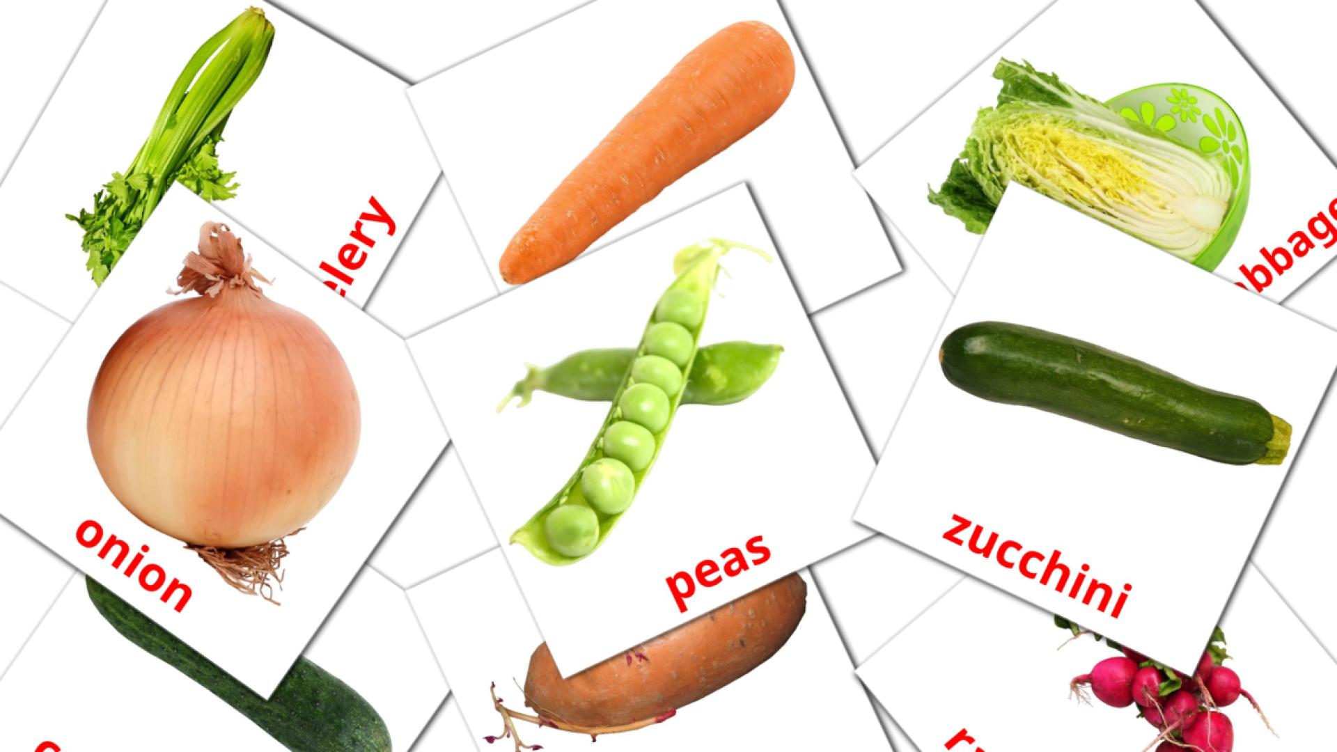 Овощи - английский словарь картинок