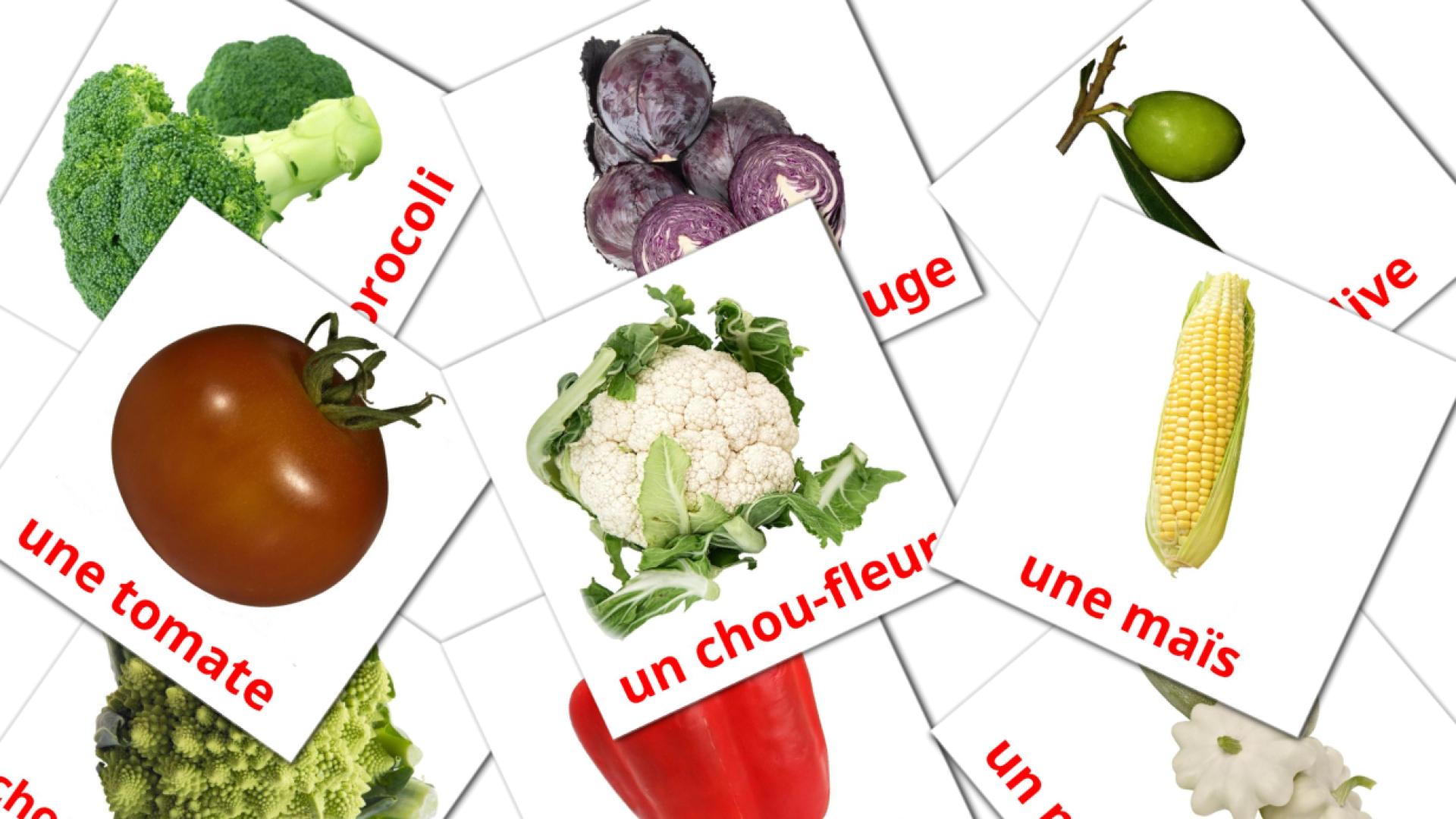 29 tarjetas didacticas de Les Légumes