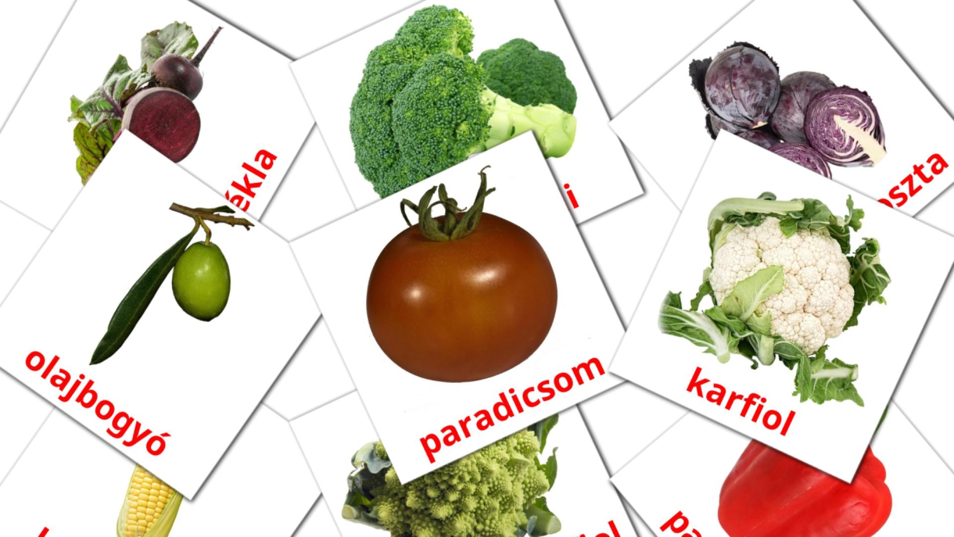 29 Bildkarten für Zöldségek