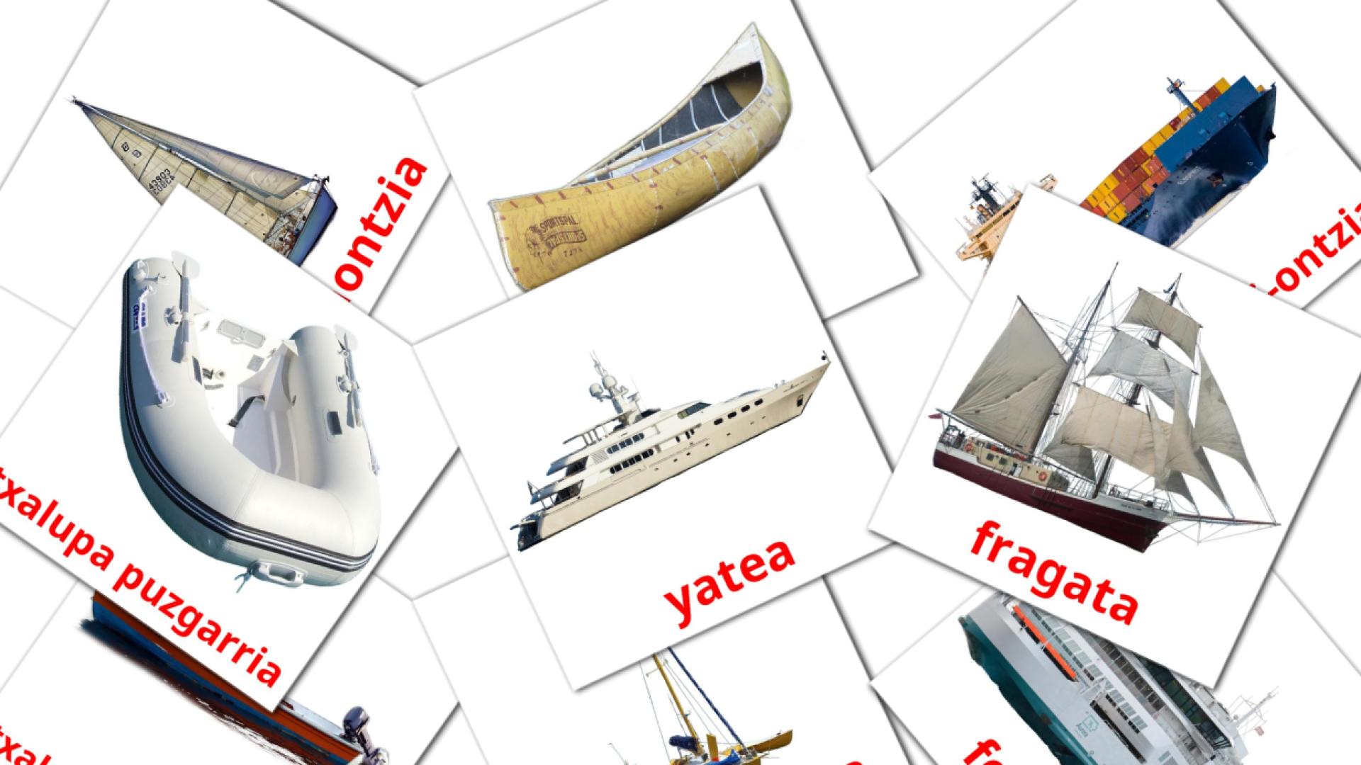 Water transport - basque vocabulary cards
