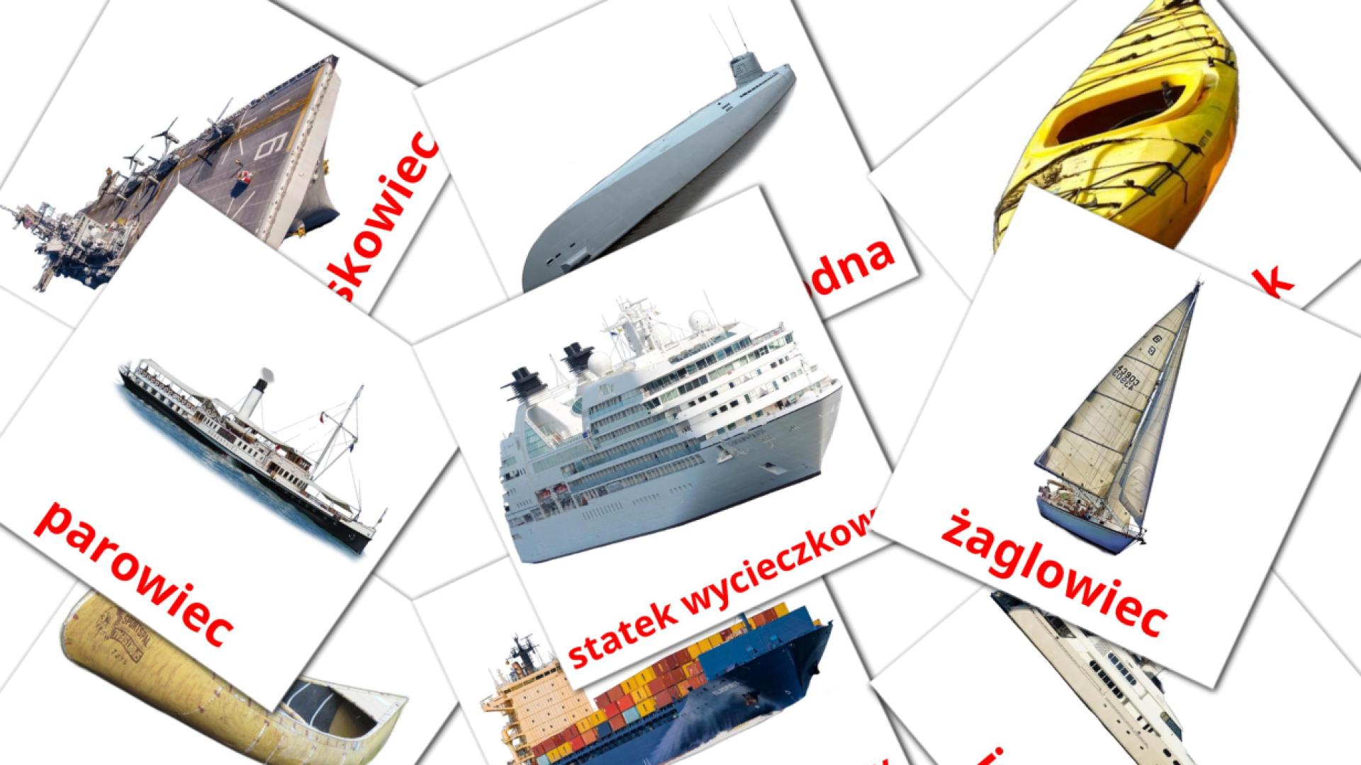 18 tarjetas didacticas de Transport wodny