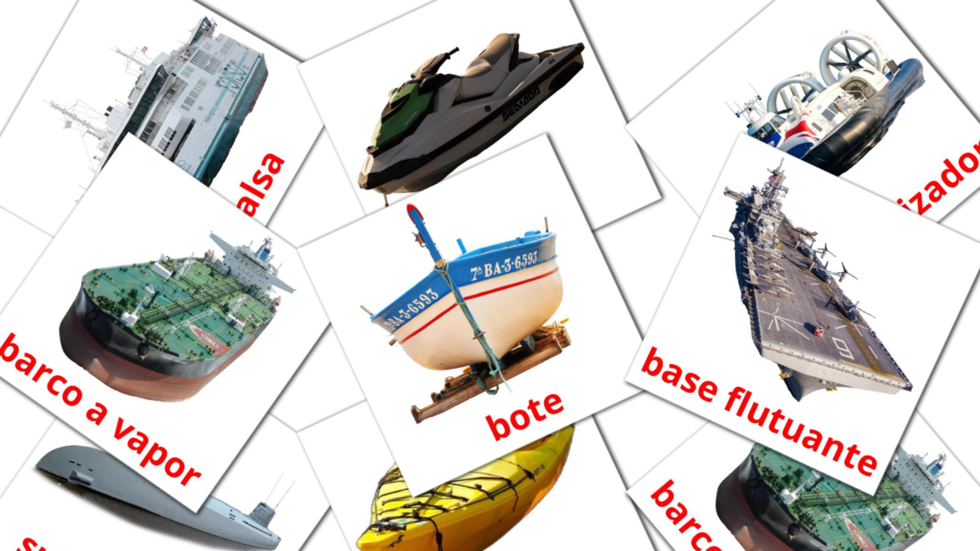 18 Bildkarten für Transporte Aquático