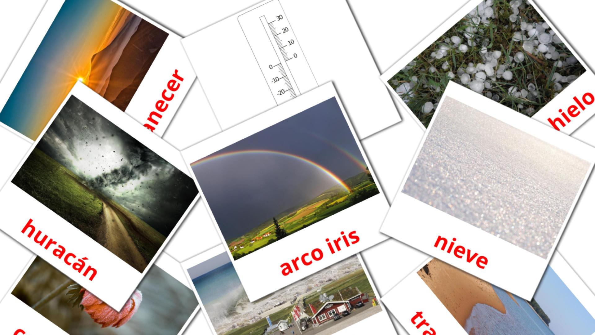 31 tarjetas didacticas de Meteorología y clima