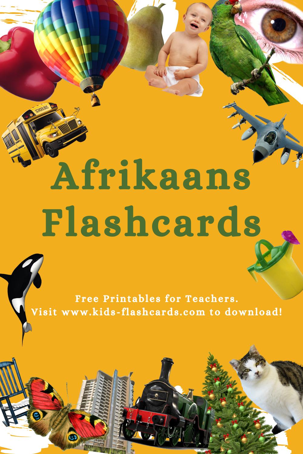 Worksheets to learn Afrikaans language